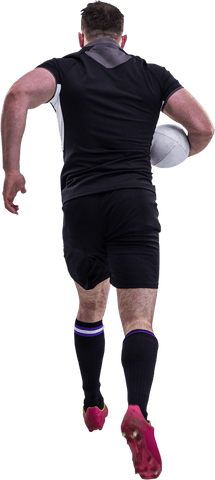 transparent rugby player running with ball in motion - Download Free Stock Videos Pikwizard.com