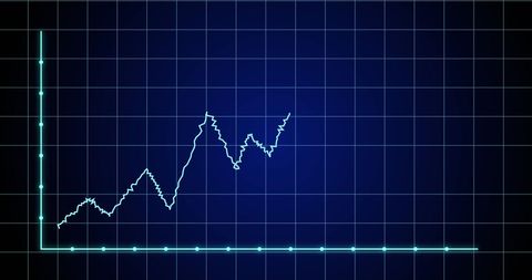 Rising Financial Graph on Dark Grid Background - Download Free Stock Images Pikwizard.com