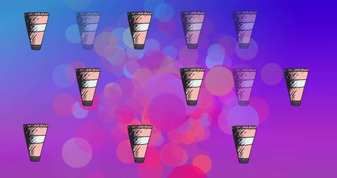 Makeup Cream Tubes Floating on Colorful Background