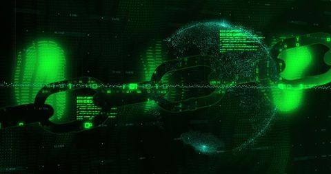Glowing Digital Chain in Futuristic Global Finance Concept