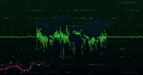 Glowing Financial Graph with World Map in Dark Background - Download Free Stock Images Pikwizard.com