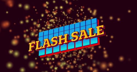 Retro flash sale concept with sparkling lights