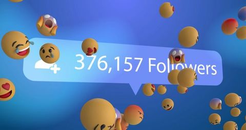 social media engagement growing with colorful emojis - Download Free Stock Images Pikwizard.com