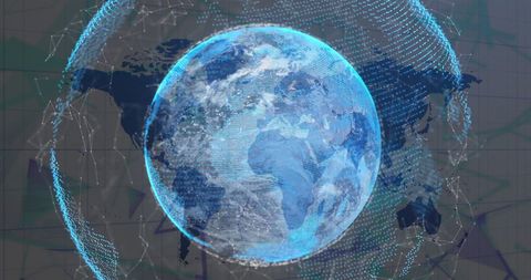 Digital Data Processing World Map and Globe - Download Free Stock Images Pikwizard.com