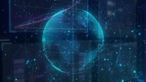 Futuristic Globe with Global Data and Analytics Interface