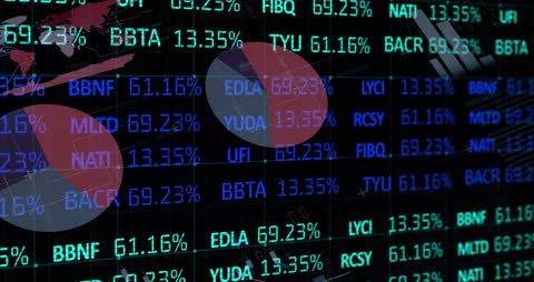 Animated Stock Trading Board with Holographic Infographic