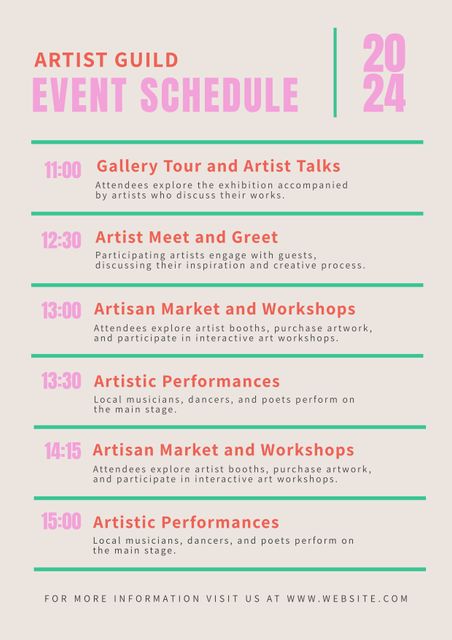 Artist Guild Event Schedule 2024 with Modern Graphics - Download Free Stock Videos Pikwizard.com