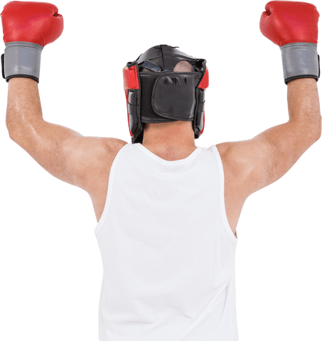 Transparent Boxer Celebrating Victory with Raised Gloves - Download Free Stock Videos Pikwizard.com
