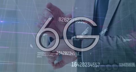 Businessman Using Smartwatch With 6G Technology Overlay - Download Free Stock Images Pikwizard.com