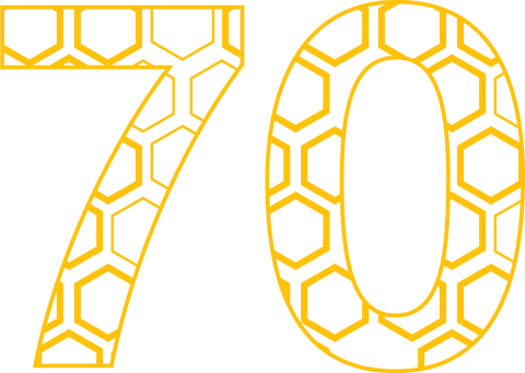 yellow 70 number with geometric hexagon pattern transparent background - Download Free Stock Videos Pikwizard.com