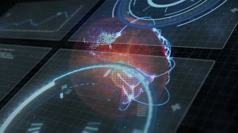 Digital Globe with Network Connections and Data Analysis