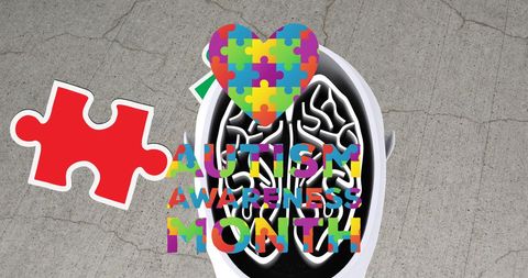Colorful Puzzle Pieces Supporting Autism Awareness