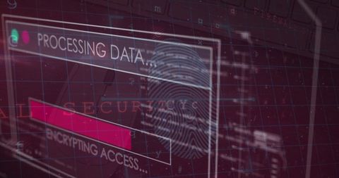Digital Data Processing with Fingerprint Security Overlay - Download Free Stock Images Pikwizard.com