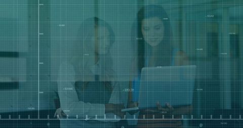 Female Business Professionals Analyzing Financial Data During Meeting