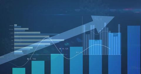 Statistical Data Processing Interface with Blue Background - Download Free Stock Images Pikwizard.com