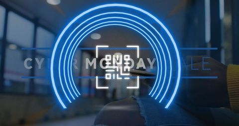Cyber Monday Shopping with Digital Sale Promotion Overlay