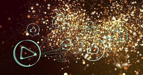 Digital Connectivity Network with Interactive Icons