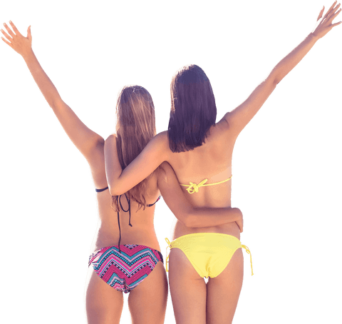 transparent background of female friends celebrating summer - Download Free Stock Videos Pikwizard.com