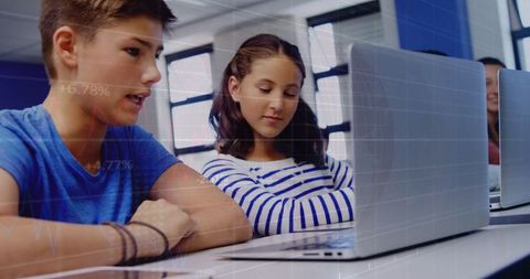 Innovative Classroom Learning Concept with Financial Data Overlay - Download Free Stock Images Pikwizard.com