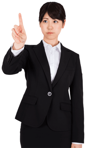 asian businesswoman showing index finger on transparent background - Download Free Stock Videos Pikwizard.com