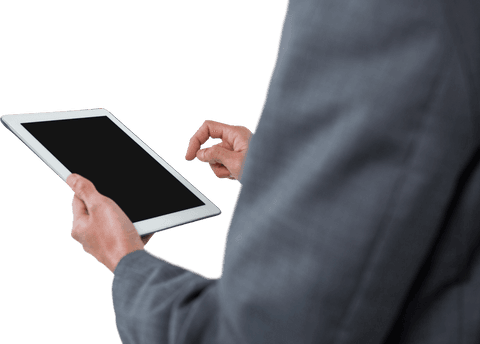 Businessman Hand View Using Transparent Screen Tablet - Download Free Stock Videos Pikwizard.com