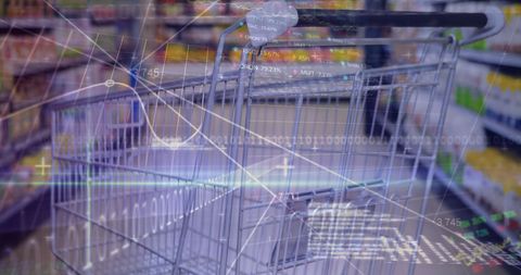 Digital Shopping Cart with Financial Data Overlay - Download Free Stock Images Pikwizard.com