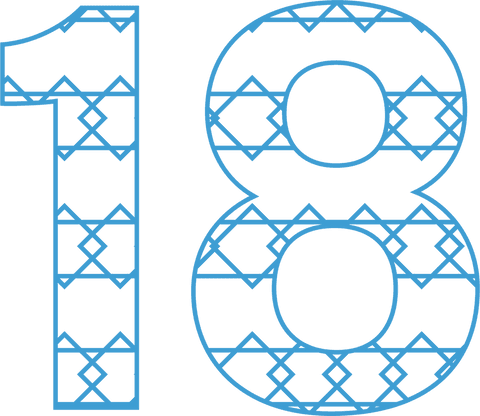 Blue Patterned 18 Number on Transparent Background for Celebrations - Download Free Stock Videos Pikwizard.com