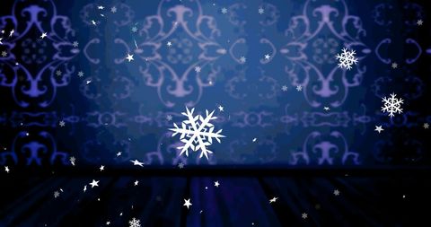 Festive Snowflakes on Blue Decorative Background