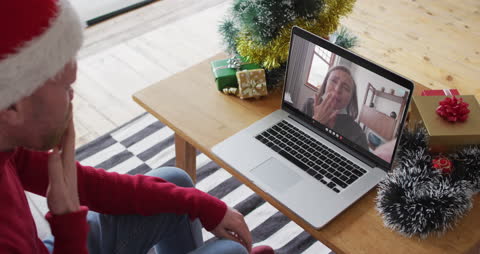 Christmas Video Call With Family Connecting Across Distances