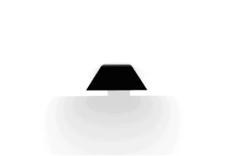 Black geo minimalist shape on transparent background design