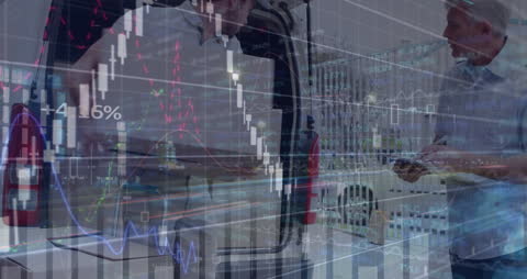 Warehouse Logistics and Stock Market Data Overlay Concept