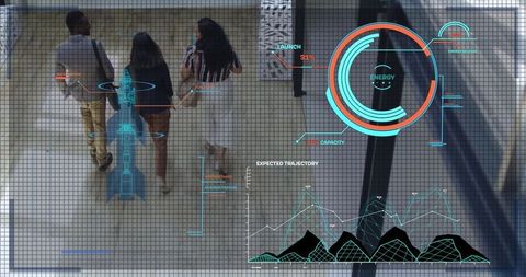 Innovative technology with professional colleagues analyzing data