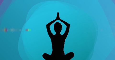 Silhouette of Woman in Yoga Pose for Meditation Awareness - Download Free Stock Images Pikwizard.com