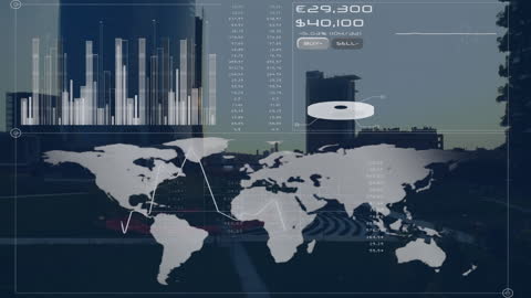 HUD Interface Overlay with Global Finance Graphics