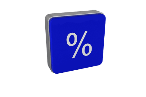 3d blue square with percentage symbol, isolated transparent vector - Download Free Stock Videos Pikwizard.com
