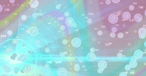 Digital Icons Network on Multicolored Gradient Background - Download Free Stock Images Pikwizard.com