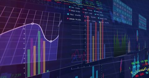 Digital Financial Data with Graphs and Charts in Virtual Interface - Download Free Stock Images Pikwizard.com