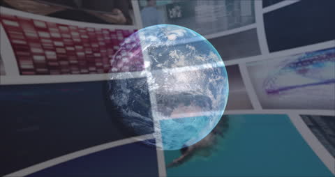 Rotating Globe with Digital Data Display