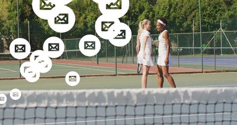 Tennis Players Engaging Over Intriguing Notifications