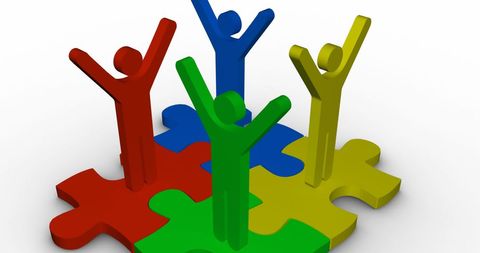 Celebrating Team Synergy with Colorful Puzzle Pieces - Download Free Stock Images Pikwizard.com
