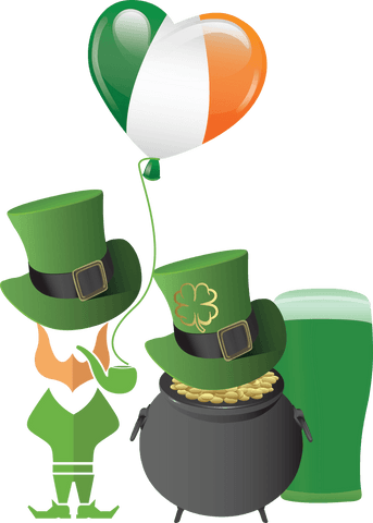 St. Patrick's Day Celebration Elements on Transparent Background