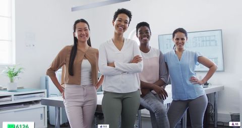 Confident Multiethnic Business Team in Modern Office