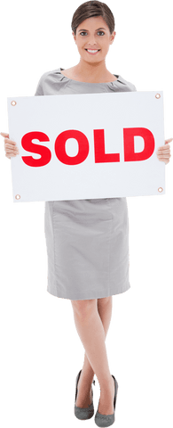confident realtor holding transparent sold sign - Download Free Stock Videos Pikwizard.com