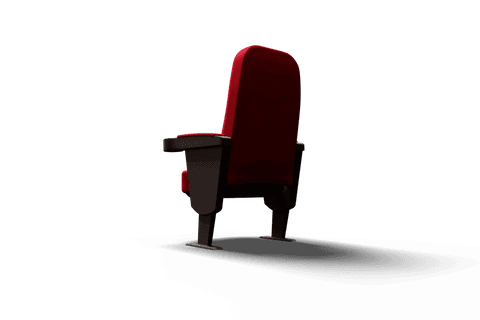Cinema Seat Isolated on Transparent Background for Entertainment Design