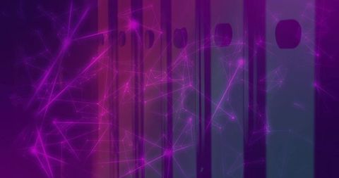 Abstract Digital Network with Glowing Magenta Nodes