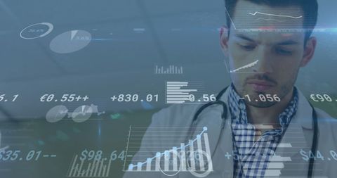 Doctor Analyzing Medical Data with Graph Overlays for Research Insights - Download Free Stock Images Pikwizard.com