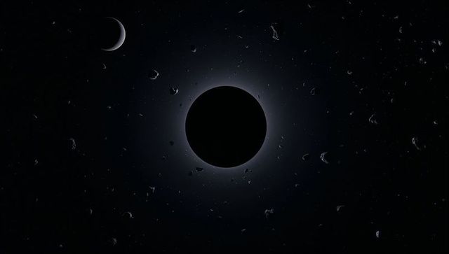 Mysterious celestial phenomenon: black hole and crescents