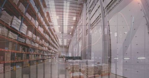 Digital Transformation in Warehouse Logistics with Data Visualization - Download Free Stock Images Pikwizard.com