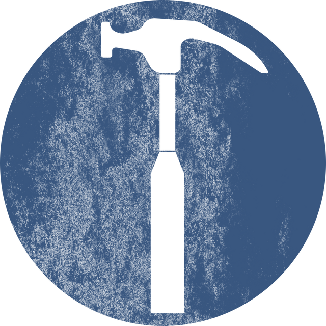 Transparent Silhouette of Hammer in Blue Circle for Construction and Tools Icons - Download Free Stock Videos Pikwizard.com