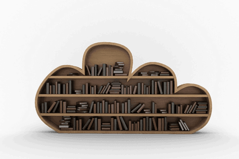 cloud shaped bookshelves with array of storybooks on transparent background - Download Free Stock Videos Pikwizard.com